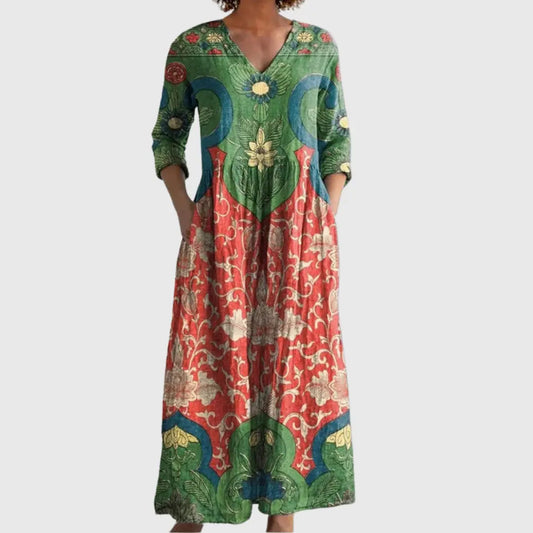 Tara - Vintage Floral Maxi Dress FashFizz