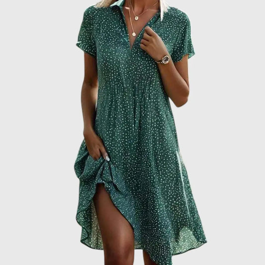 Mary - Short Sleeve Midi Dress FashFizz